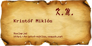 Kristóf Miklós névjegykártya