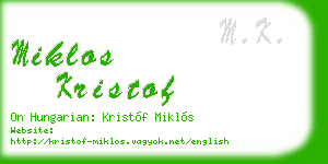 miklos kristof business card