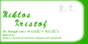 miklos kristof business card